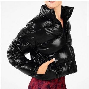 Fabletics cropped black puffer  jacket